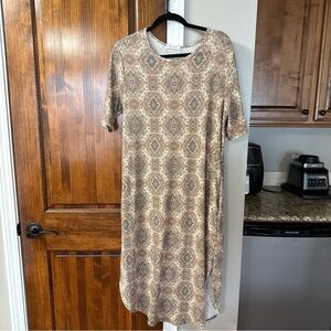 Elegant Geometric Print Midi Dress